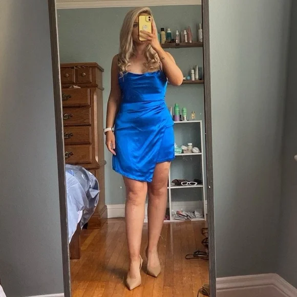 blue silk dress zara Sedona main image 0